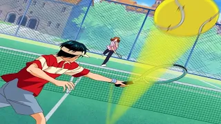 テニスの王子様 -  Ryoma ends up playing a match with a lady that turns out to be Tezuka's trainer.