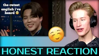 HONEST REACTION to jimin is secretly fluent in english