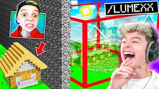 Ich PRANKE kleinen JUNGEN im BAU BATTLE bis er AUSRASTET in Minecraft