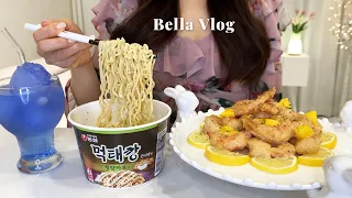 🍜Review of the new ramen Muktaekang Big Bowl 🍤Making delicious cream shrimp (sauce). tofu steak