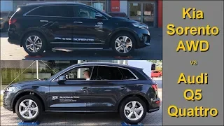 SLIP TEST - Kia Sorento AWD vs Audi Q5 Quattro - @4x4.tests.on.rollers