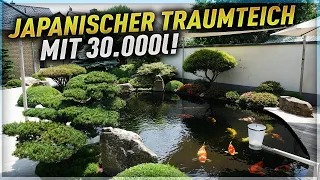 ENDLOSBANDFILTER und GARTENBONSAI! Ein 30.000 Liter KOITEICH mit japanischer Gartengestaltung!