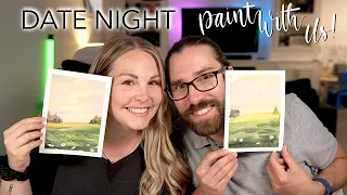 Teaching My Husband How To Paint A Landscape! Paint With Us!