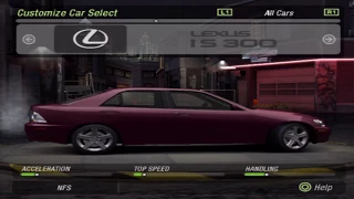 Need for Speed: Underground 2 Gameplay Walkthrough Car List - Lexus IS 300