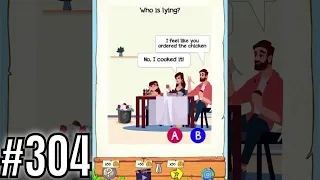 Braindom 2 Riddle Level 304 Who is lying? Gameplay Solution Walkthrough