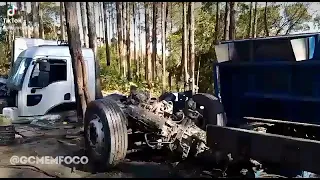 GUARDA CIVIL METROPOLITANA/SP | EQUIPE AMBIENTAL ENCONTRA DESMANCHE DE CAMINHÕES NO EXTREMO SUL