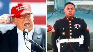 Marine Loses His Hat In The Wind Until President Trump Picks It Up And Does This