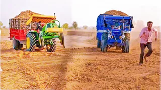 दोनों ड्राइवरों ने ठान ली की मंजिल पूरी करके ही दम लेंगे John dear 5036 D vs farmtrac 60