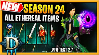 Diablo 3 Season 24 All Ethereal Items ALL CLASSES Explained D3 Season 24 PTR Patch 2.7.1