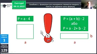 Периметр прямокутника і квадрата