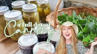 DAY IN THE LIFE OF A HOMEMAKER | a full day of canning salsa verde, pickles, and baking muffins!