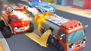 Tanker Truck is Leaking Oil | 🚒🚓Rescue Team | Kids Songs | Kids Cartoon | BabyBus - Cars World