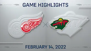 NHL Highlights | Red Wings vs. Wild - Feb 14, 2022