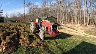 How To Adjust Turn Plows with a long evening of plowing and tilling! Massey Ferguson 245