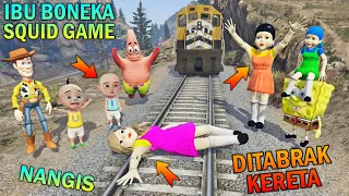 IBU BONEKA SQUID GAME DITABRAK KERETA, UPIN IPIN SPONGEBOB NANGIS - GTA 5 BOCIL SULTAN