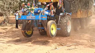 Mahindra 605 🔥 and New Holland 3630 🔥 tractor heavy load sugarcane load /Mahindra /New Holland/