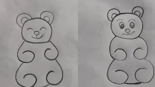 how to draw teddy bear number 6 for kids