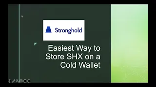 Easiest way to Store SHX Stronghold Crypto on a D'CENT Cold Storage Wallet (not Ledger Trezor )