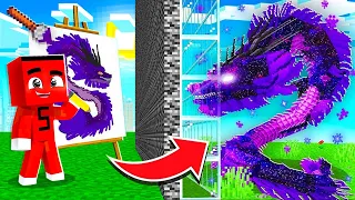 MOB SAVAŞINDA NE ÇİZERSEM GERÇEK OLUYOR !! - Minecraft