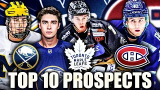 THE TOP 10 NHL PROSPECTS TODAY (Sabres, Leafs, Oilers, Canadiens, & More) NHL News & Rumours 2021