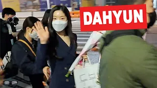 South Korean singer Dahyun from Twice greeted by her fans at airport NYC