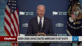 Biden urges unvaccinated Americans to get COVID-19 vaccine shots