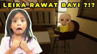 PERTAMA KALI LEIKA MERAWAT ADIK BAYI😱 ROBLOX