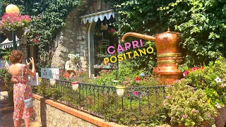 [4K]🇮🇹Italy Summer Walk:Capri & Positano/ Marina Grande🏖️ Giardini di Augusto🌸Ferry to Positano 2022