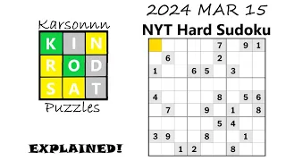 2024 MAR 15 - NYT Hard Sudoku Solve