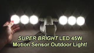 SANSI 45W Motion Sensor Outdoor Light 6000 LM, 5000K Color, Dusk to Dawn, IP65 Waterproof REVIEW