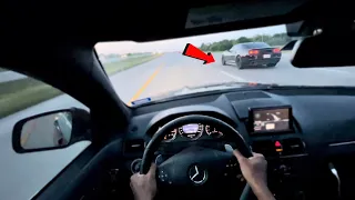 Catless Tuned c63 Vs Tuned Camaro SS! INSANE SPEEDS(POV DRIVE)