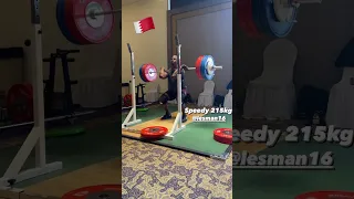 Lesman Paredes 215kg front squat speed