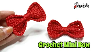 Crochet Applique || How to Crochet a Mini Bow Super Easy And Quick