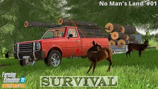 A BRAND NEW Start in No Man's Land 22 with Only a Chainsaw and a Car🔸Farming Simulator 22🔸4K