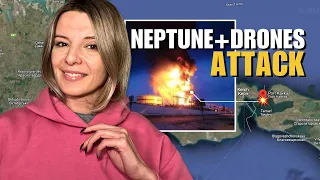 NEPTUNE AND DRONES ATTACK: RUSSIA’S OIL TERMINAL & FERRY CROSSING BLOWN UP Vlog 701: War in Ukraine