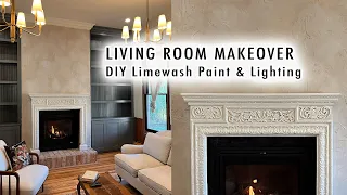 LIVING ROOM MAKEOVER EP3 *DIY Limewash Paint & Lighting* | XO, MaCenna