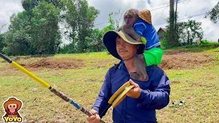 Grandpa takes YoYo Jr to fish and cook by the lakeside