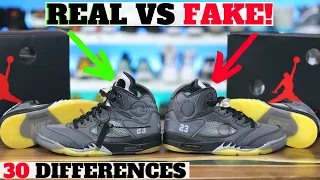 Fake vs Real OFF-WHITE AIR JORDAN 5 RETRO! 30 DIFFERENCES!