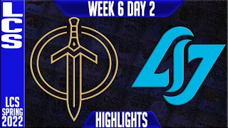 GG vs CLG Highlights | LCS Spring 2022 W6D2 | Golden Guardians vs Counter Logic Gaming