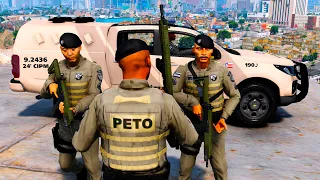 CONFRONTO + PERSEGUIÇÃO PETO⚡ PMBA | GTA 5 POLICIAL