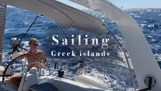 Sailing Greek islands in the Aegean Sea - Cyclades in September 2021