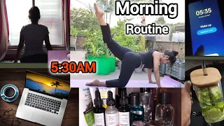 My 5:30 AM Morning Routine: Realistic & Productive।।food, workout, skincare#asthetic