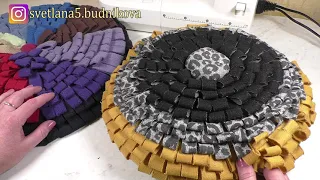 КРАСИВЫЙ КОВРИК ИЛИ  ПОДУШЕЧКА ИЗ СТАРОЙ ОДЕЖДЫ. КОВРИК ИЗ НЕНУЖНЫХ ВЕЩЕЙ. Rug of old clothes