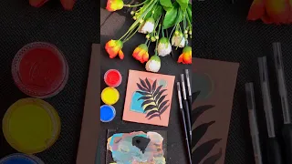 DAY 3/10 of Daily Boho Art ✨ Acrylic Painting | Art Challenge|Easy Canvas Drawing #floralart #asmr