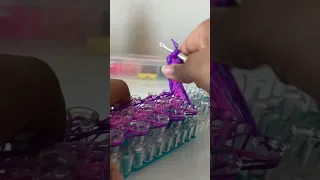 Pulling a Feather Bracelet Off the Loom! 💜 #cute #design #asmr #diy #loomband #shorts #rainbowloom