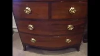 Georgian mahogany small bow chest
