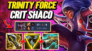 Trinity Force Crit Shaco Jungle - S14 Ranked [League of Legends] Full Gameplay - Infernal Shaco