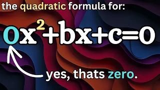 when a quadratic equation has an infinite root.