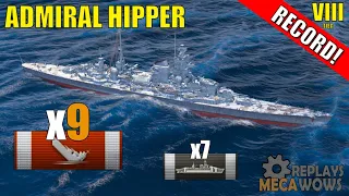 Admiral Hipper 9 Kills & 105k Damage | World of Warships Gameplay