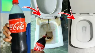 Cleaning Toilet Using Coca-Cola 🚽 क्या coca-cola टॉयलेट सीट साफ कर पाएगी? #shorts